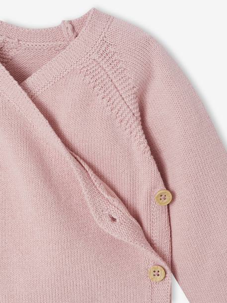 Babypakje 3-delige set in effen tricot vestje + babyslaappakje + body rozen - vertbaudet enfant 