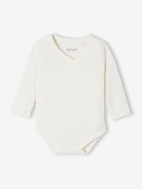 Babypakje 4-delige set in effen tricot vestje + broek + sloffen + body ecru - vertbaudet enfant 