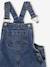 Wijde salopet van jeans voor meisjes denimgrijs+middenblauw+stone+zwart denim - vertbaudet enfant 