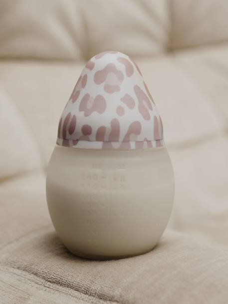 BibRond 150 ml ELHEE-fles roze, bedrukt+wit, bedrukt - vertbaudet enfant 