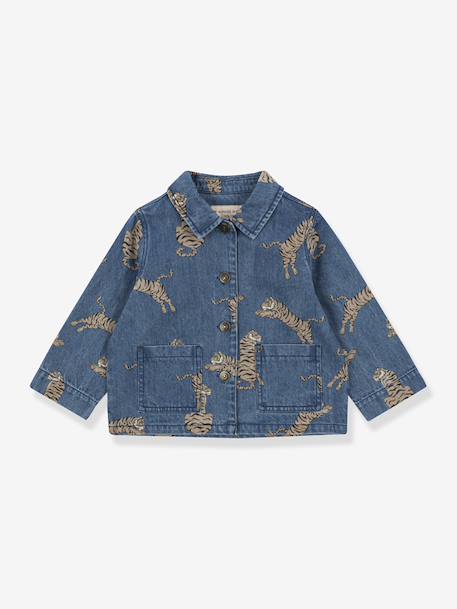 Jeansjas met tijgermotieven Magot KONGES SLOJD jeansblauw - vertbaudet enfant 
