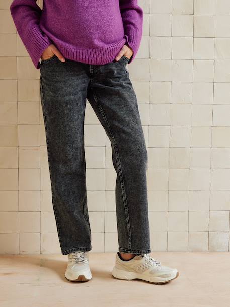 Rechtstreeks zwangerschapsbroek met naadloze band denimgrijs+ecru+ongewassen denim+stone - vertbaudet enfant 