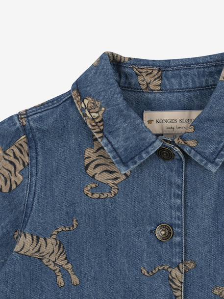 Jeansjas met tijgermotieven Magot KONGES SLOJD jeansblauw - vertbaudet enfant 