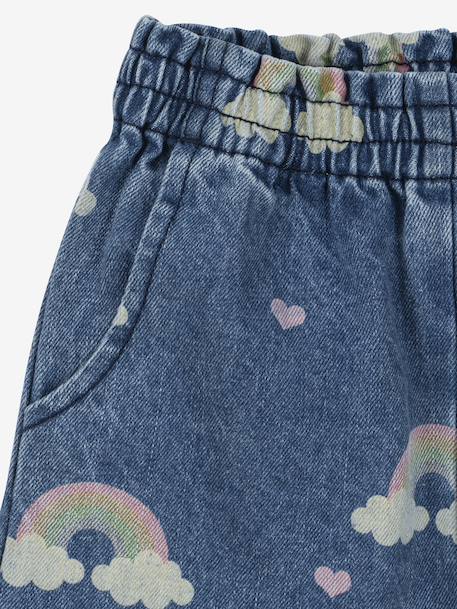 Bedrukte broek in denim Magot KONGES SLOJD jeansblauw - vertbaudet enfant 