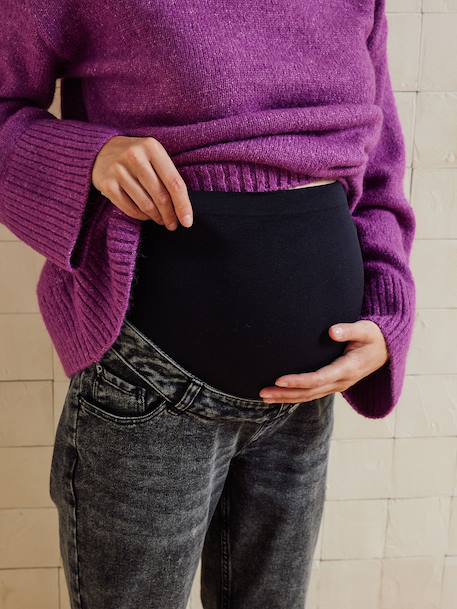Rechtstreeks zwangerschapsbroek met naadloze band denimgrijs+ecru+ongewassen denim+stone - vertbaudet enfant 