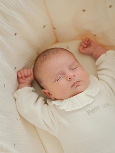 Set van 2 babyslaappakje geboorte meisje in fluweel / velours ENVIE DE FRAISE personaliseerbaar ecru - vertbaudet enfant 
