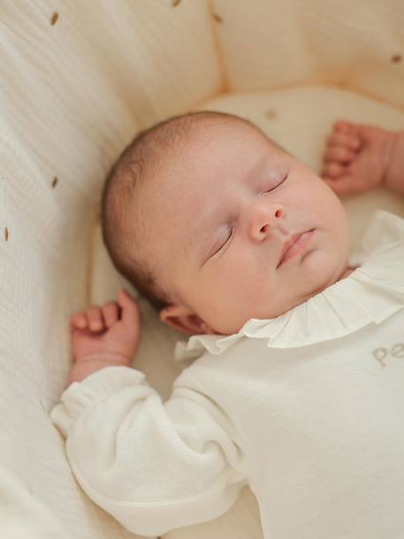 Set van 2 babyslaappakje geboorte meisje in fluweel / velours ENVIE DE FRAISE personaliseerbaar ecru - vertbaudet enfant 