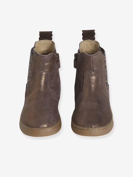 Leren meisjeslaarzen beige+brons+bruin+groen+kameel+marineblauw+oudroze - vertbaudet enfant 