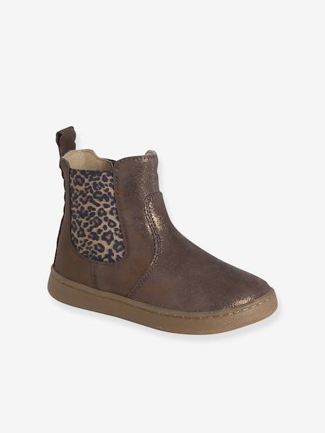 Leren meisjeslaarzen beige+brons+bruin+groen+kameel+marineblauw+oudroze - vertbaudet enfant 