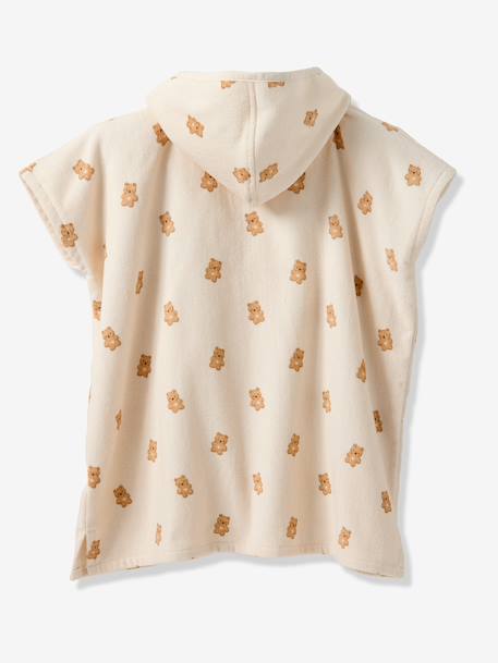 Personaliseerbare baby badponcho PETIT OURS, met gerecycled katoen wit, bedrukt - vertbaudet enfant 