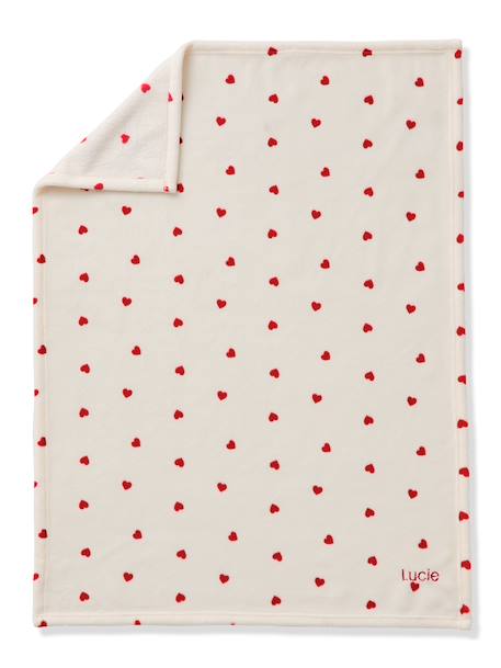 Bedrukte fleece deken. bruin, bedrukt+meerkleurig+rood, bedrukt+wit, bedrukt - vertbaudet enfant 