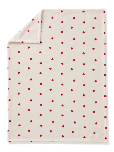 Bedrukte fleece deken. bruin, bedrukt+meerkleurig+rood, bedrukt+wit, bedrukt - vertbaudet enfant 