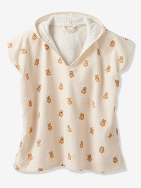 Personaliseerbare baby badponcho PETIT OURS, met gerecycled katoen wit, bedrukt - vertbaudet enfant 