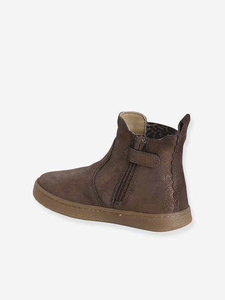 Leren meisjeslaarzen beige+brons+bruin+groen+kameel+marineblauw+oudroze - vertbaudet enfant 