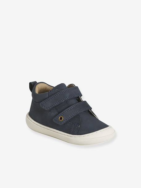 Soepele leren laarsjes voor de eerste stapjes van baby's blauw+felblauw+marineblauw - vertbaudet enfant 