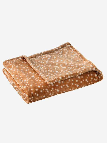 Bedrukte fleece deken. bruin, bedrukt+meerkleurig+rood, bedrukt+wit, bedrukt - vertbaudet enfant 