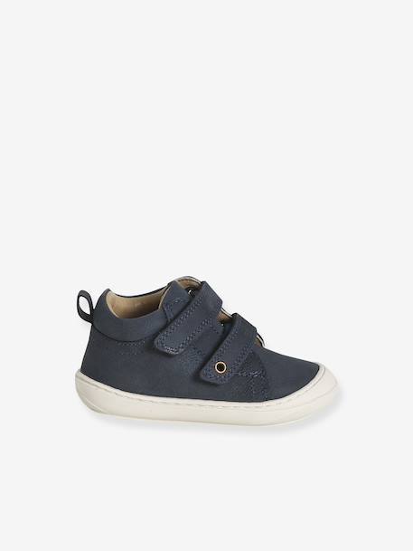 Soepele leren laarsjes voor de eerste stapjes van baby's blauw+felblauw+marineblauw - vertbaudet enfant 
