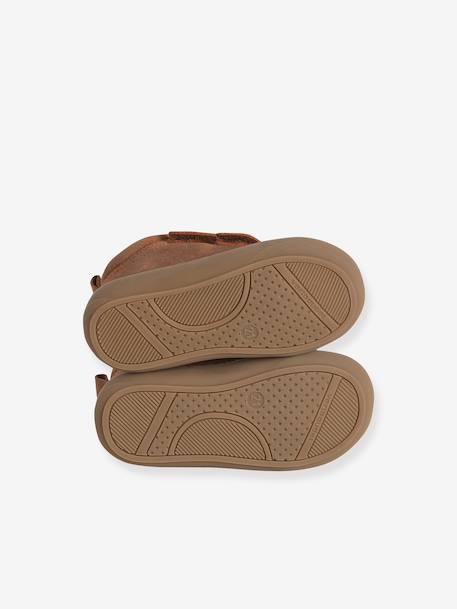 Babyslofjes van zacht leer met antislip beige+blauw+bruin+chocoladebruin+felblauw+groen+oceaanblauw+okergeel+saliegroen+veel beige+veel bruin+veel groen - vertbaudet enfant 