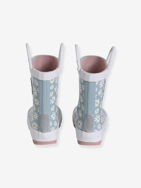 Regenlaarzen met motief voor baby's beige+blauw, bedrukt - vertbaudet enfant 