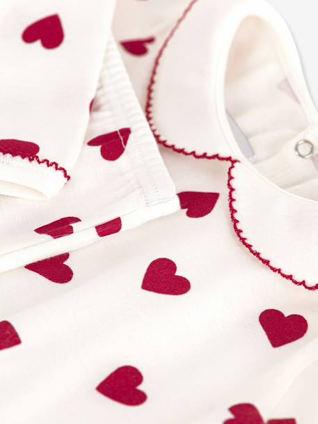 Pyjama 2-delige baby met hartjesprint PETIT BATEAU wit - vertbaudet enfant 