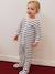 Gemengde baby pyjama in fluweel / velours met PETIT BATEAU streepjesprint marineblauw - vertbaudet enfant 