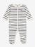 Gemengde baby pyjama in fluweel / velours met PETIT BATEAU streepjesprint marineblauw - vertbaudet enfant 