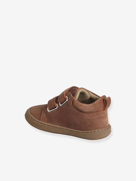 Babyslofjes van zacht leer met antislip beige+blauw+bruin+chocoladebruin+felblauw+groen+oceaanblauw+okergeel+saliegroen+veel beige+veel bruin+veel groen - vertbaudet enfant 