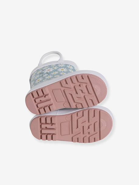 Regenlaarzen met motief voor baby's beige+blauw, bedrukt - vertbaudet enfant 