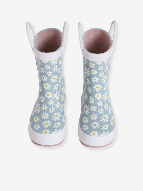 Regenlaarzen met motief voor baby's beige+blauw, bedrukt - vertbaudet enfant 