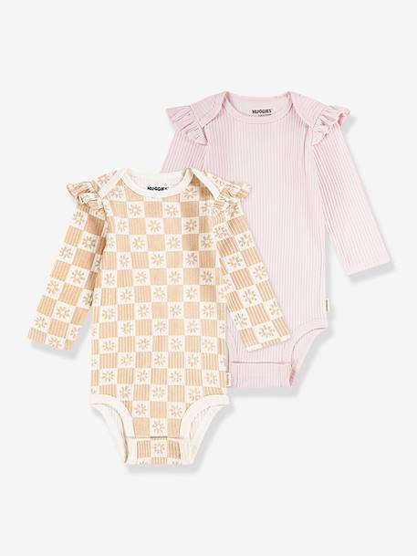 Set van 2 body's met lange mouwen rozen - vertbaudet enfant 