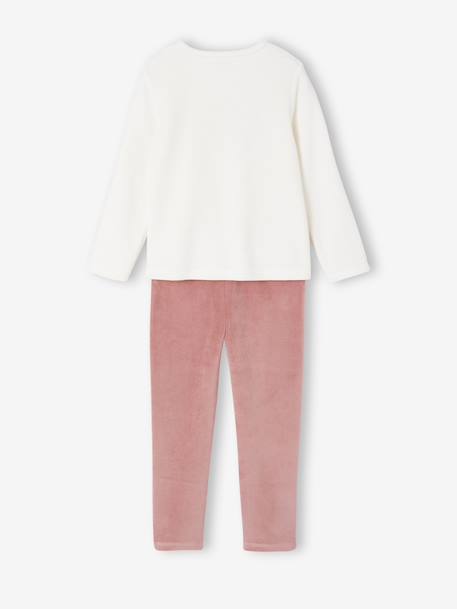 Set van 2 pyjama's voor meisjes in fluweel / velours Fruit ecru - vertbaudet enfant 