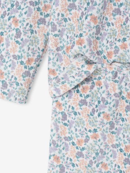 Set van 2 pyjama's fluweel/velours met bloemen voor meisjes ecru - vertbaudet enfant 