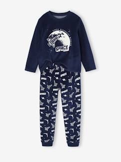 -Pyjama  fluweel / velours  met raketprint voor jongens