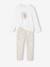 Set van 2 pyjama's fluweel / velours Eenhoorn meisje ecru - vertbaudet enfant 