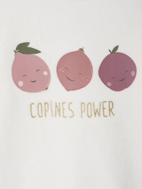 Set van 2 pyjama's voor meisjes in fluweel / velours Fruit ecru - vertbaudet enfant 