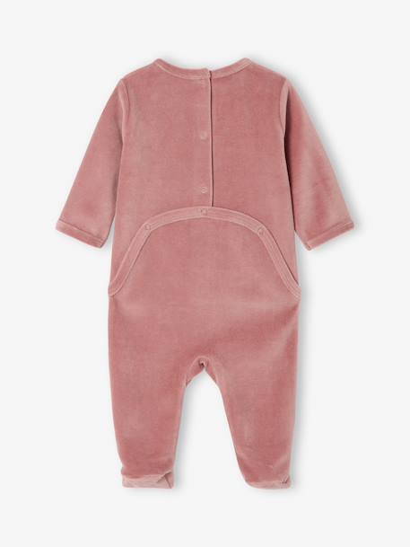 Set van 3 fluwelen babyslaappakjes BASICS cappuccino+rozen - vertbaudet enfant 