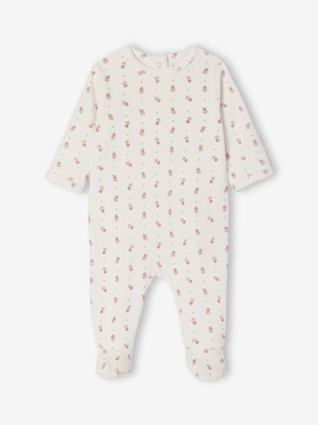 Set van 3 fluwelen babyslaappakjes BASICS cappuccino+rozen - vertbaudet enfant 
