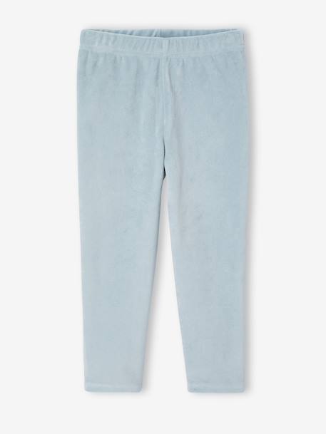 Set van 2 pyjama's fluweel/velours met bloemen voor meisjes ecru - vertbaudet enfant 