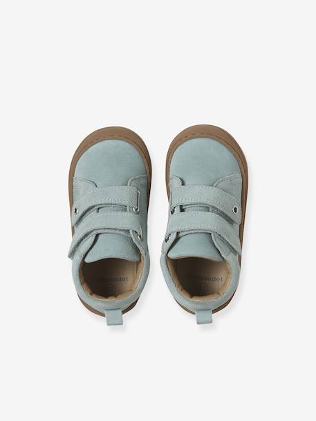 Zachte lederen baby-slofjes voor de eerste stapjes beige, bedrukt+blauw, bedrukt+brons+goud+groen, bedrukt+oudroze+roze (poederkleur)+roze, bedrukt+rozen+turquoiseblauw+veel roze+zachtpaars - vertbaudet enfant 