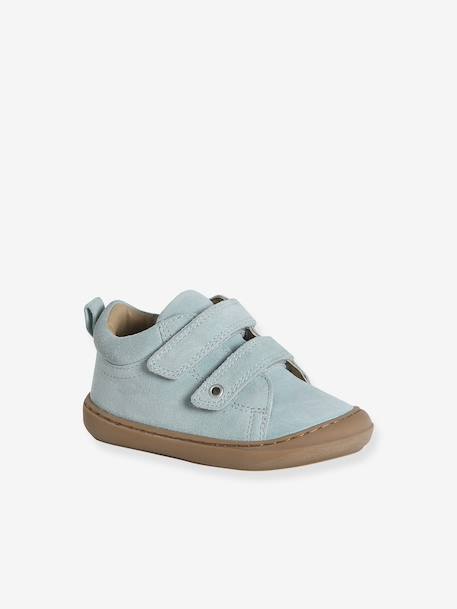 Zachte lederen baby-slofjes voor de eerste stapjes beige, bedrukt+blauw, bedrukt+brons+goud+groen, bedrukt+oudroze+roze (poederkleur)+roze, bedrukt+rozen+turquoiseblauw+veel roze+zachtpaars - vertbaudet enfant 