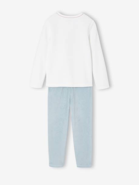 Set van 2 pyjama's fluweel/velours met bloemen voor meisjes ecru - vertbaudet enfant 