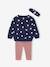 Personaliseerbare sweater + legging + haarband babymeisje antraciet+beige (poederkleur)+marineblauw - vertbaudet enfant 