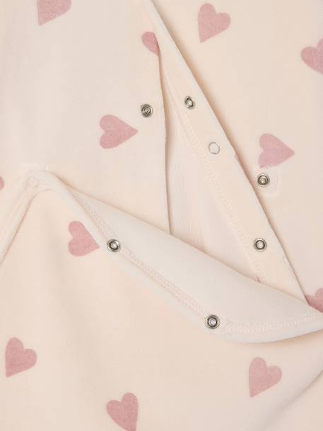 Set van 2 babyslaappakje fluweel / velours Marie lila (poederkleur) - vertbaudet enfant 
