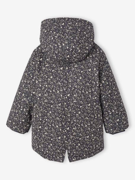Romantische parka met capuchon voor meisjes groen+marineblauw - vertbaudet enfant 