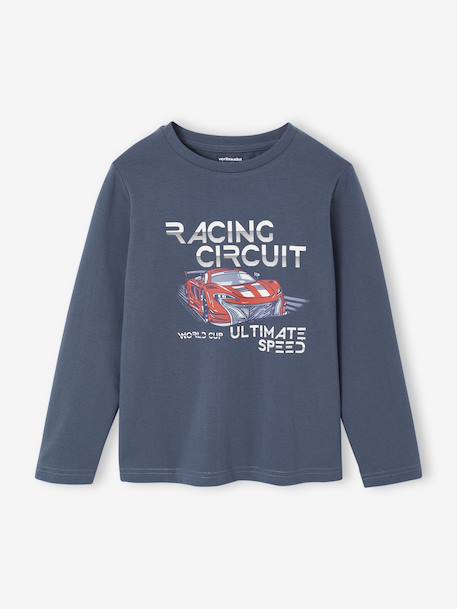 Jongens-T-shirt met ludiek patroon ecru+gemêleerd grijs+leigrijs - vertbaudet enfant 