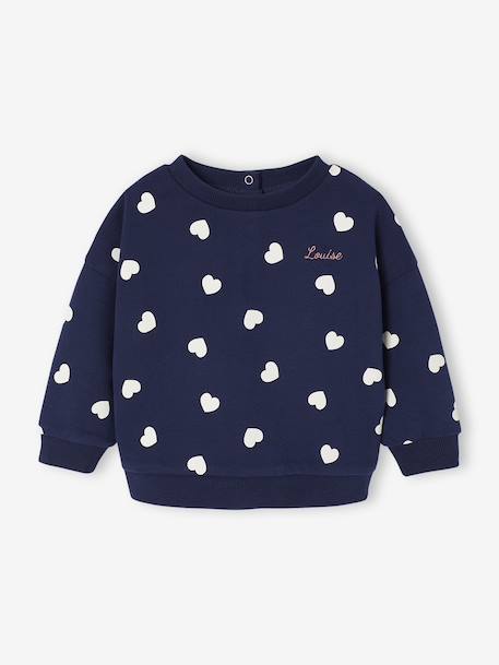 Personaliseerbare sweater + legging + haarband babymeisje antraciet+beige (poederkleur)+marineblauw - vertbaudet enfant 