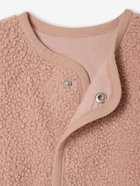 Mouwloos baby vest in imitatiebont roze (poederkleur)+vanille - vertbaudet enfant 