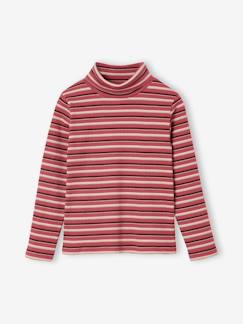 -T-shirt met rolkraag van ribstof meisjes