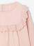 Fluwelen meisjesblouse met ruches en Engels borduursel groengrijs+roze (poederkleur) - vertbaudet enfant 