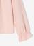 Fluwelen meisjesblouse met ruches en Engels borduursel groengrijs+roze (poederkleur) - vertbaudet enfant 